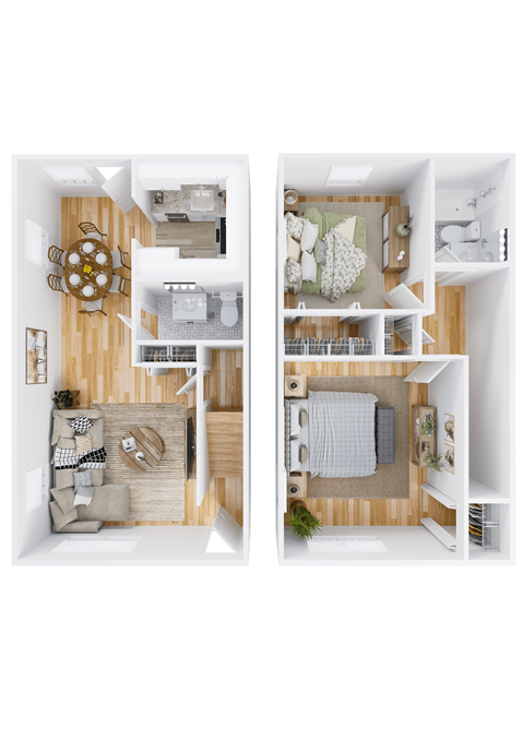 Townhome 3D floor plan
